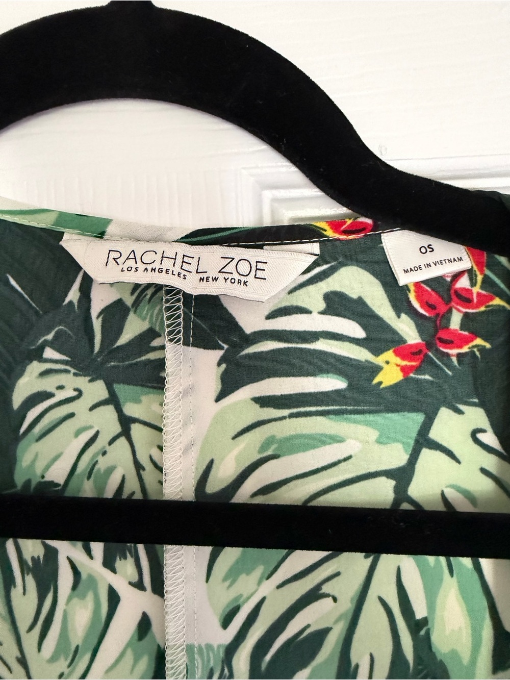 Rachel Zoe Tropical Leaf Beach Coverup — Green, White & Red - Picture 2 of 5